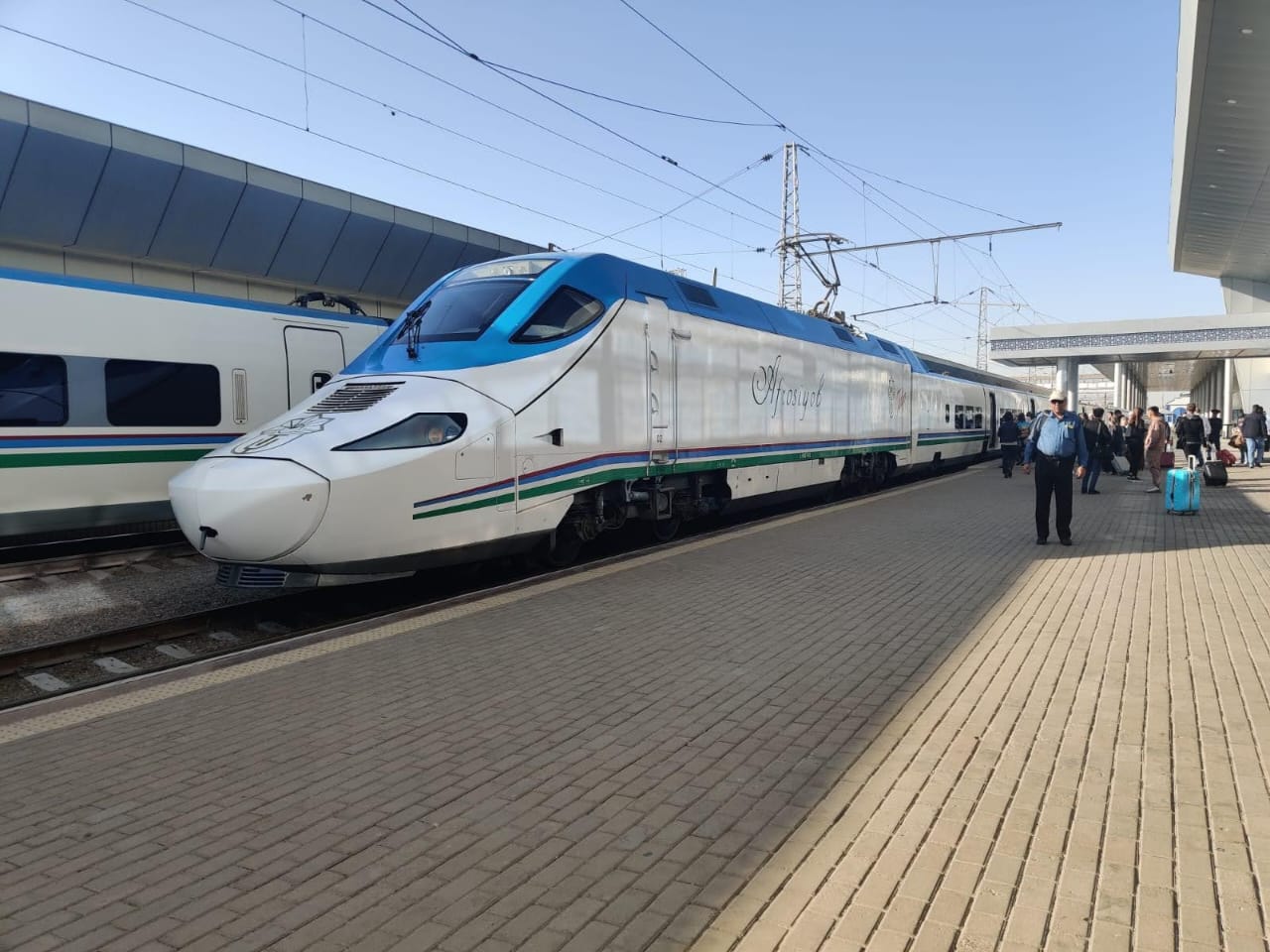 Scenic view of the train journey from Almaty to Samarkand
